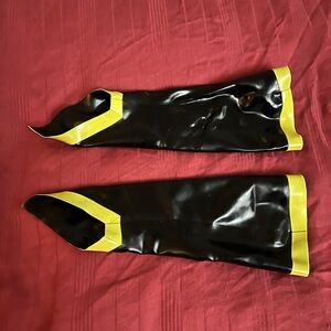 Black and Yellow Latex Arm Sleeves